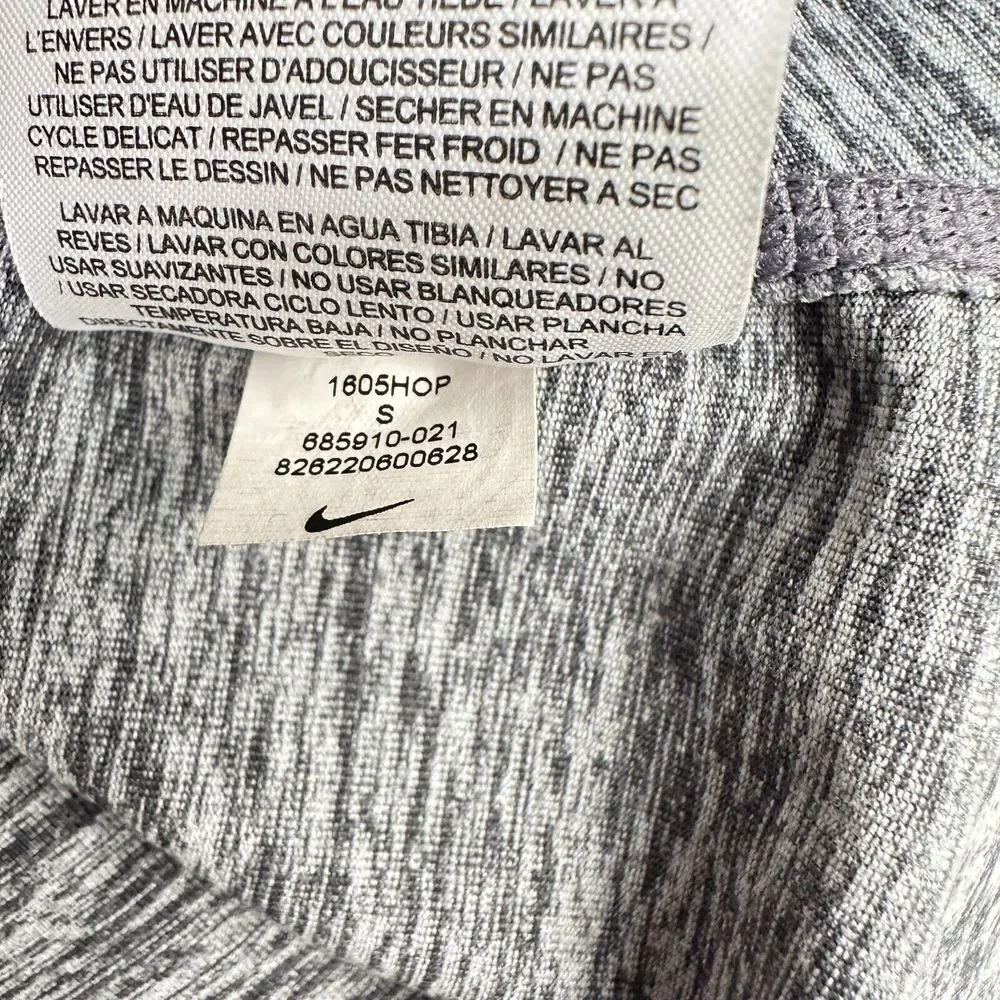 Nike Dri-Fit 1/4 Zip Running Shirt Womens Small Heather Gray Stretch Long Sleeve
